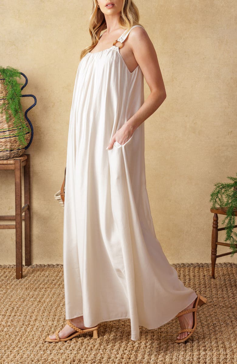 FLYING TOMATO Solid Maxi Sundress, Alternate, color,