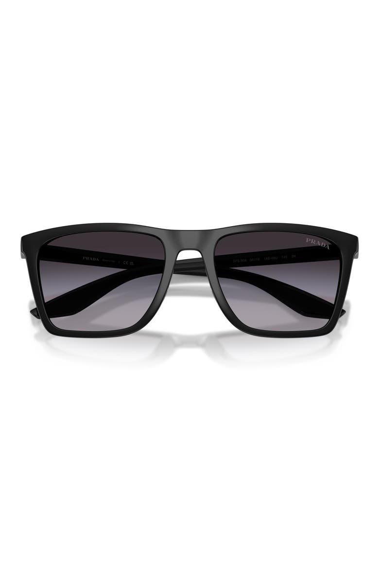 56mm Pillow Sunglasses, Alternate, color, BLACK / GREY GRADIENT