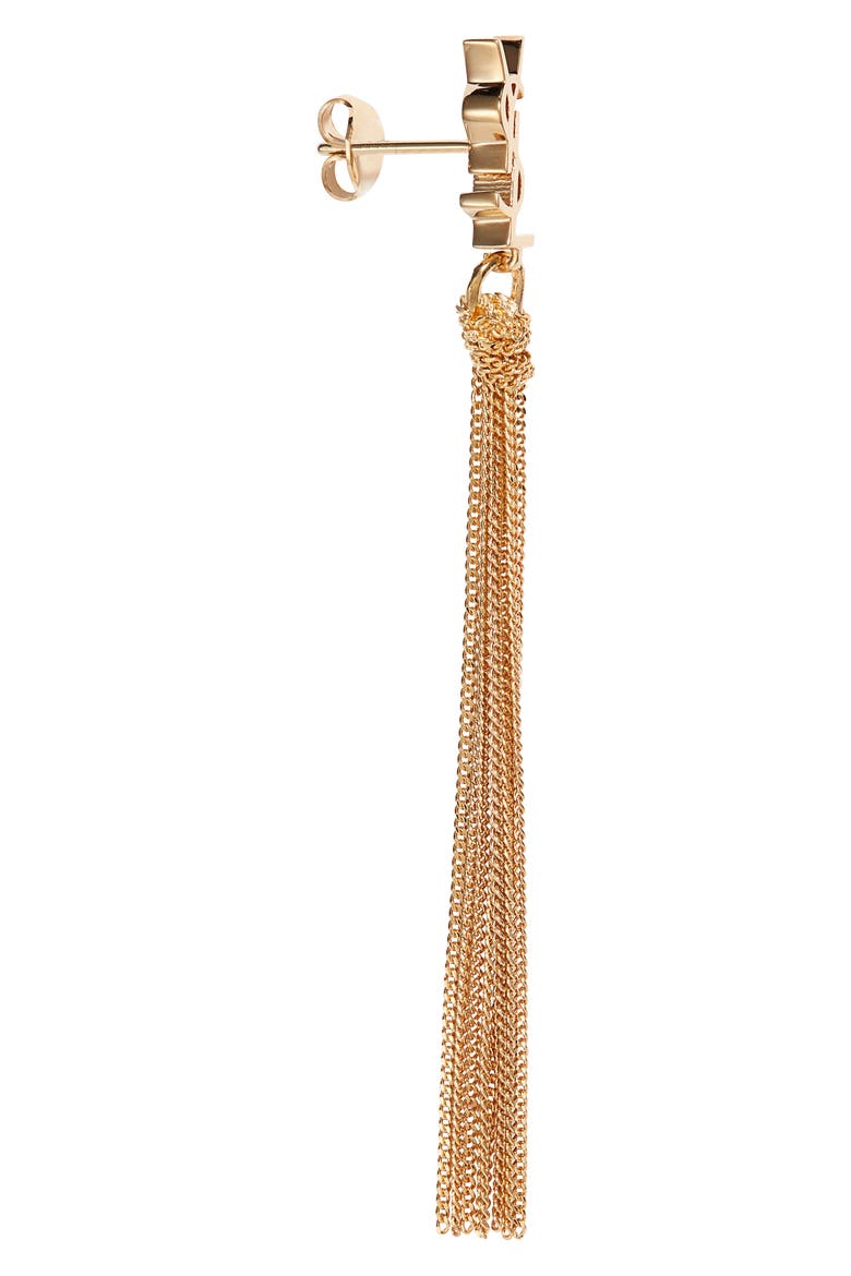 YSL Tassel Earrings, Alternate, color, GOLD