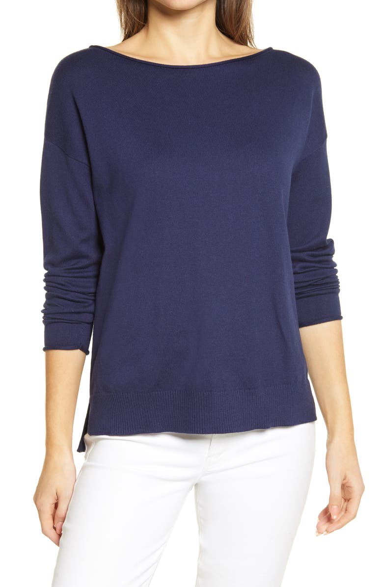 Caslon<sup>®</sup> Boatneck Sweater, Main, color, 