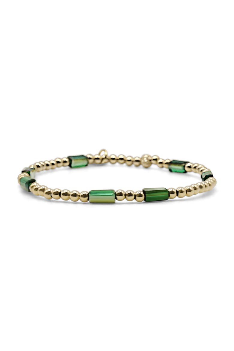 Jade Emerald Gold Filled Bracelet, Main, color, Gold