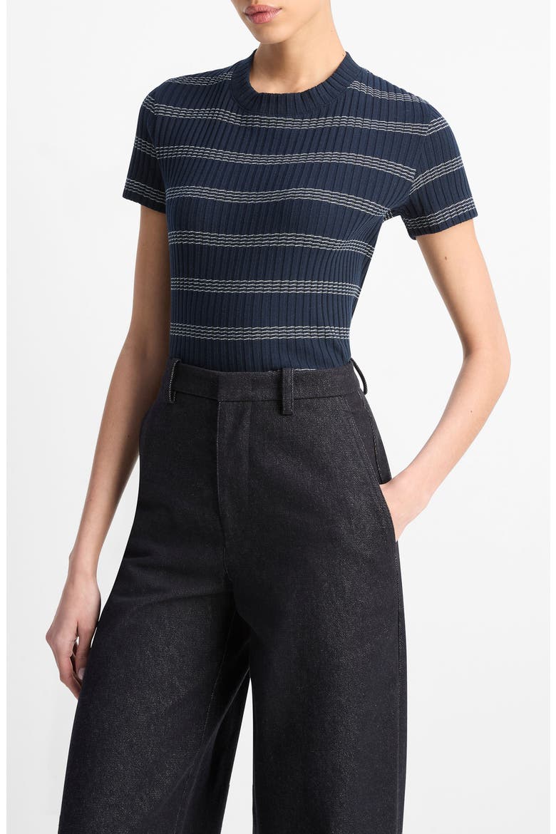 Stripe Rib Sweater, Alternate, color, COASTAL COMBO