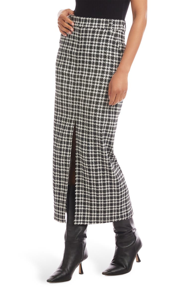 Elyce Front Slit Midi Skirt, Alternate, color, PLAID