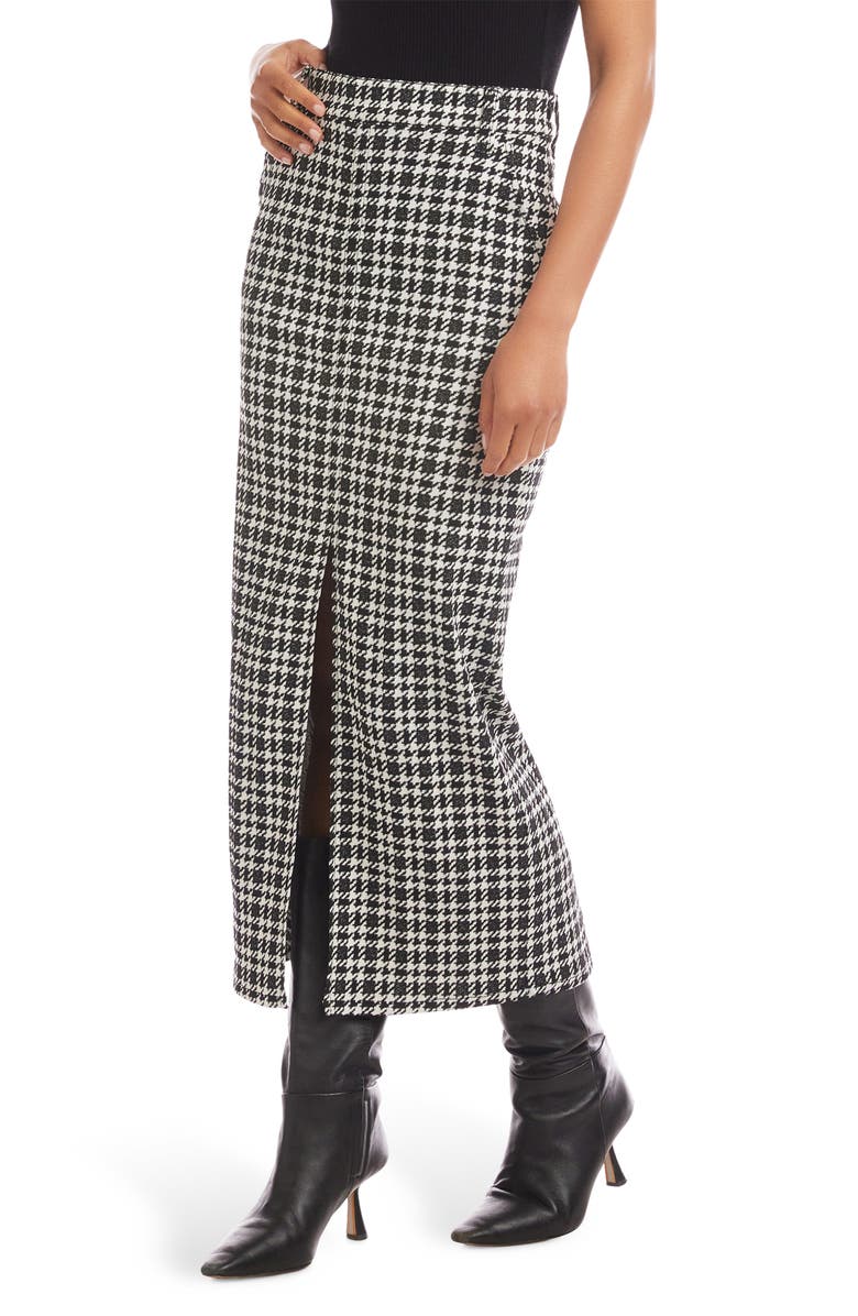 FIFTEEN TWENTY Elyce Front Slit Midi Skirt, Alternate, color, Plaid
