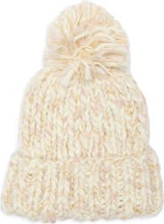 Vince Camuto Chunky Metallic Pom Knit Beanie