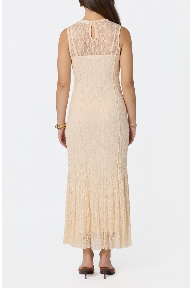 Annabella Lace Overlay Midi Dress, Alternate, color, CREAM