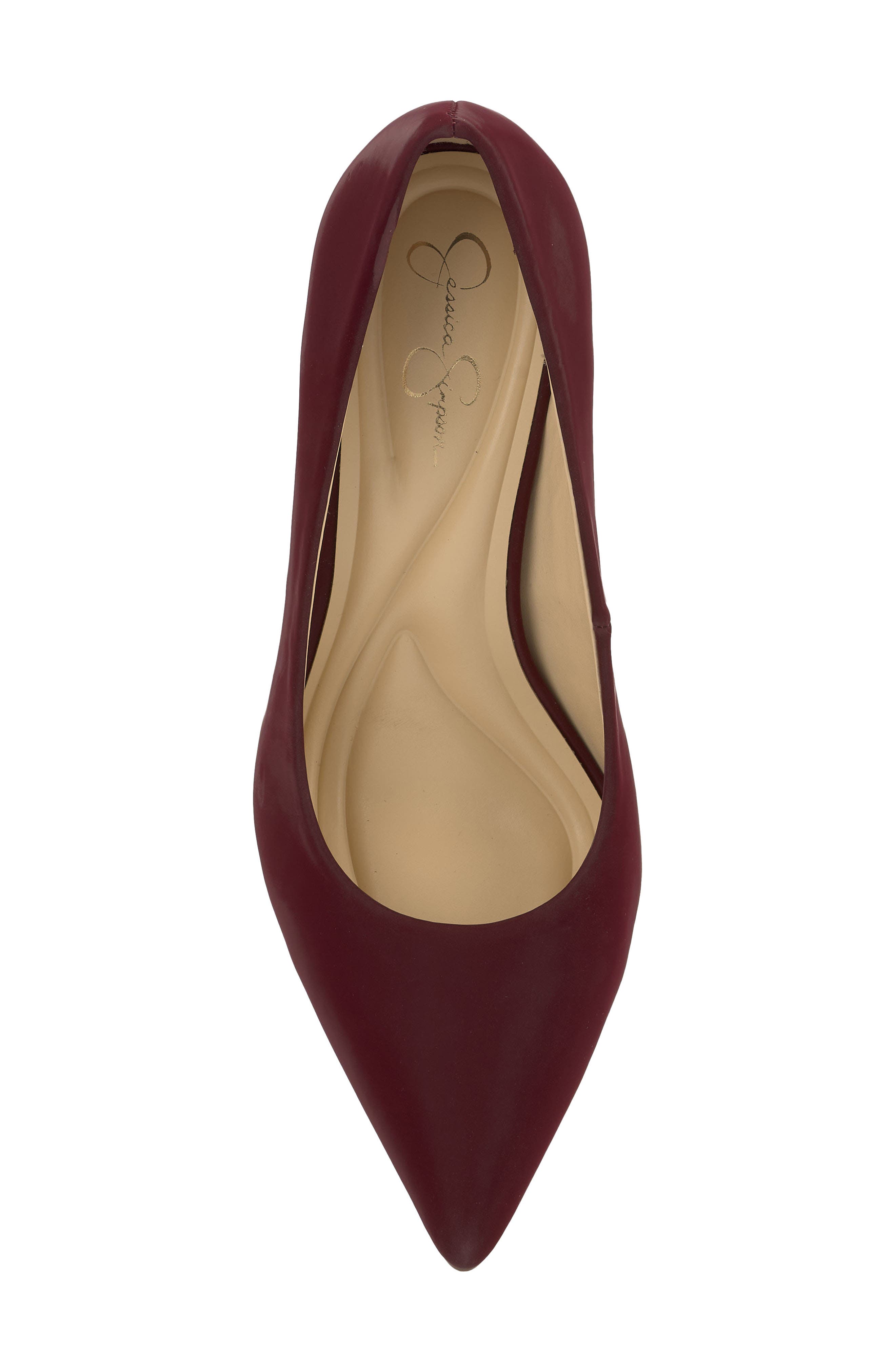 Kheloe Pointed Toe Pump, Alternate, color, DARK CHERRY SATNLL