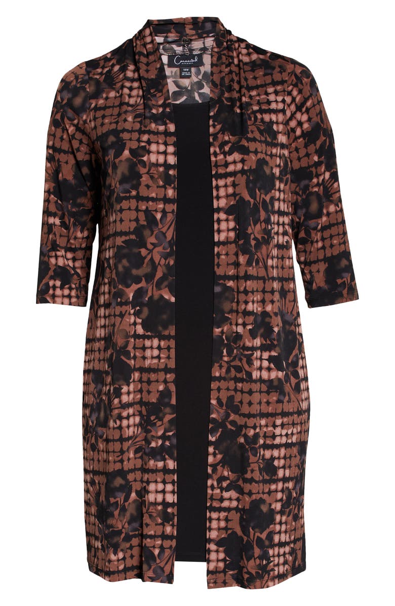 Connected Apparel Two Piece Jacket & Dress, Alternate, color, Brown