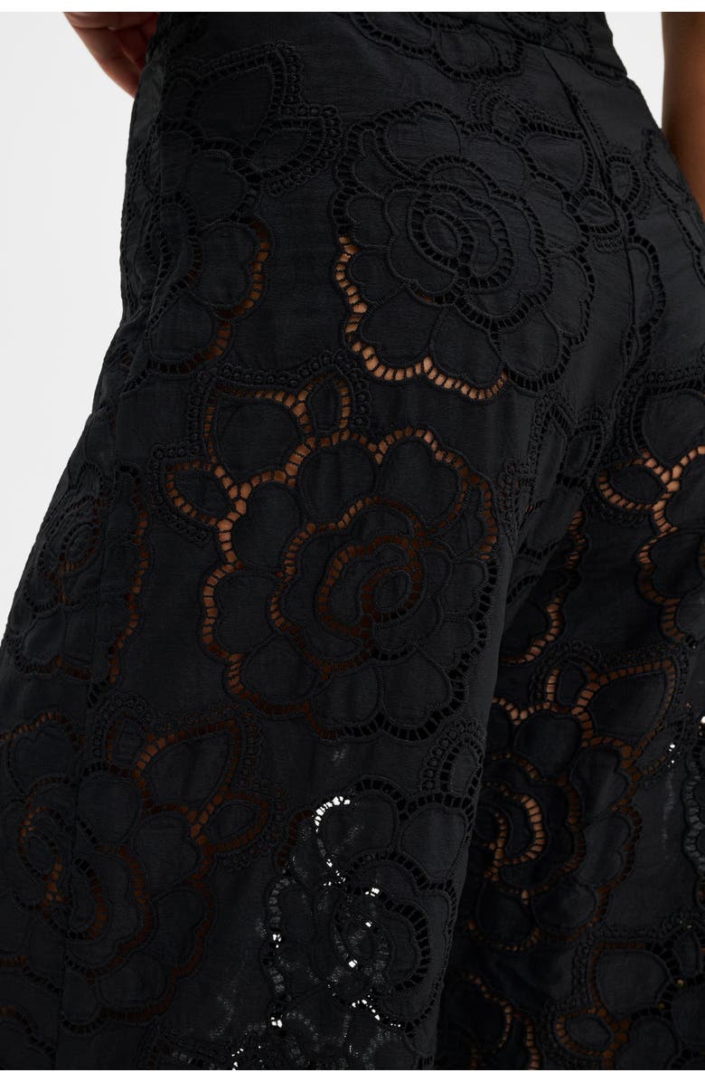 Malina Stacey Wide-Leg Lace Pants, Alternate, color, Black