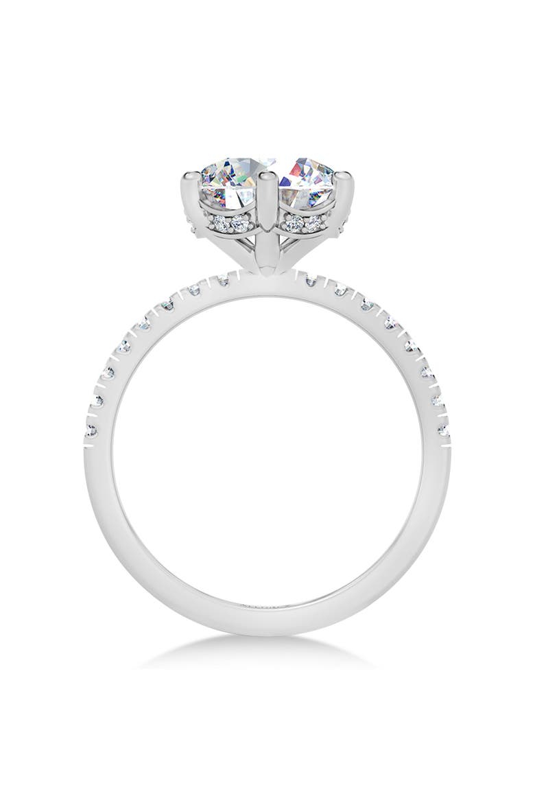 Round Lab Diamond Hidden Halo Engagement Ring 14K, Alternate, color, 3.30/White Gold