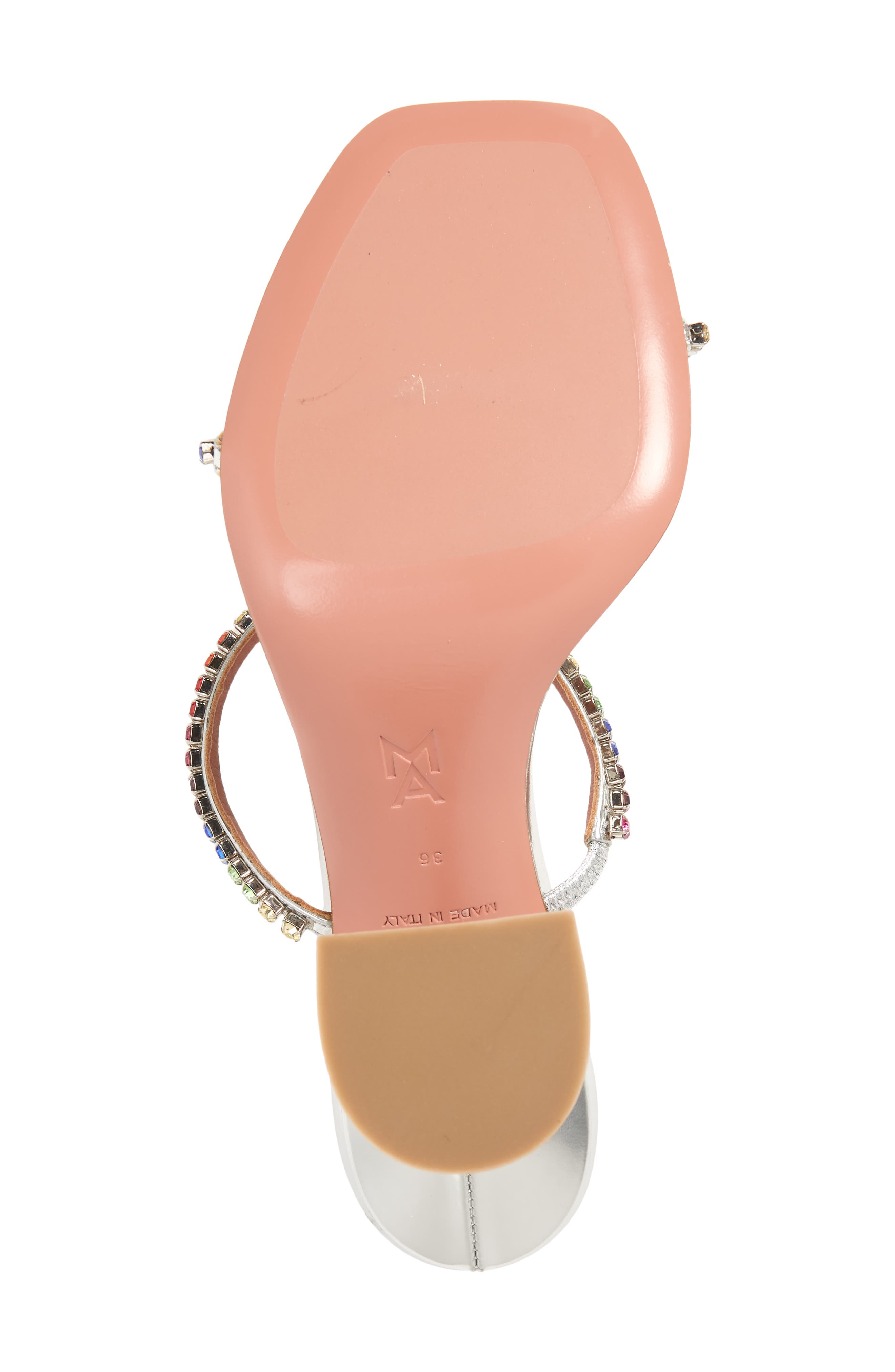 Amina Muaddi Gilda Crystal Sandal, Alternate, color, 