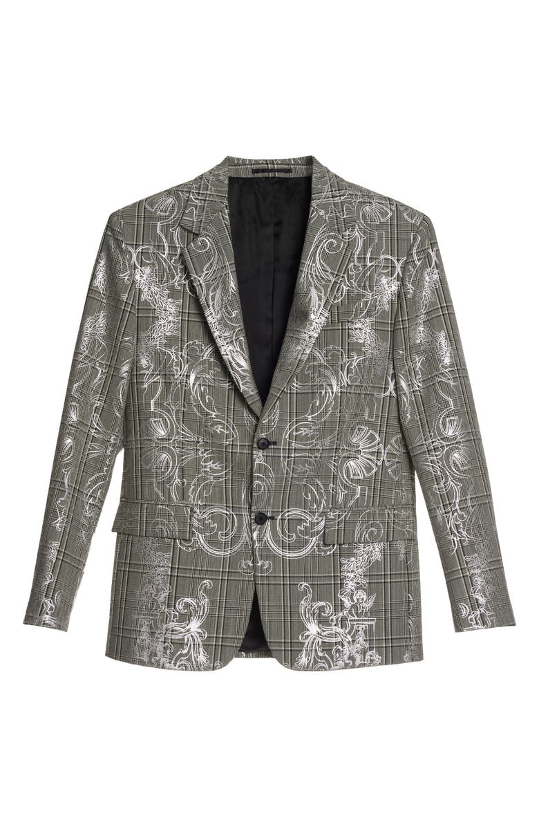 Versace Baroque Overlay Glen Plaid Wool Jacket | Nordstrom