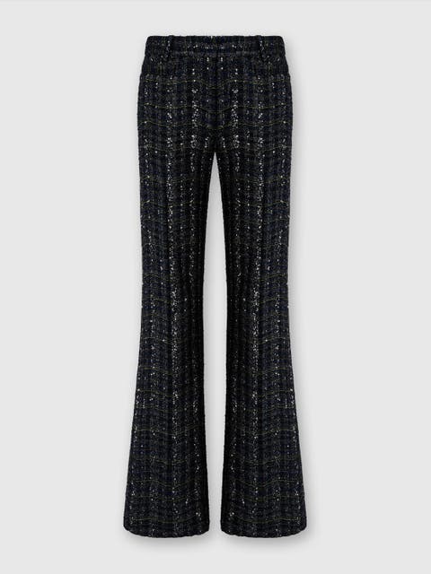 Men's Tailored Check And Wave Pattern Trousers