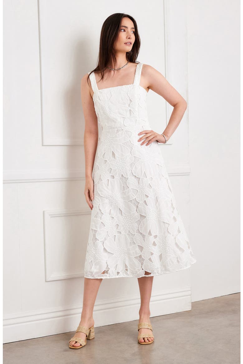 Embroidered Cutout Sundress, Alternate, color, OFF WHITE