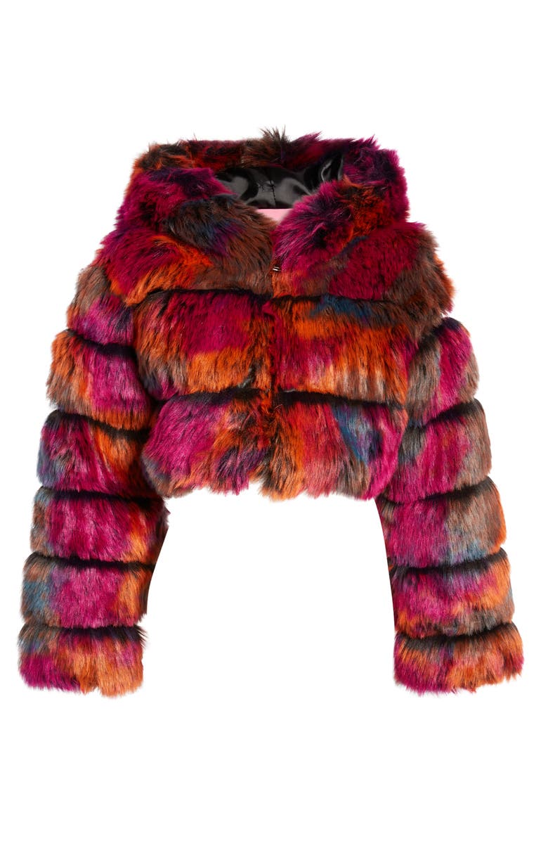AZALEA WANG Faux Fur Puffer Jacket, Alternate, color, 