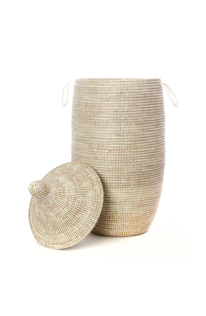 African Modern Slender Laurel Hamper Basket, Alternate, color, Natural