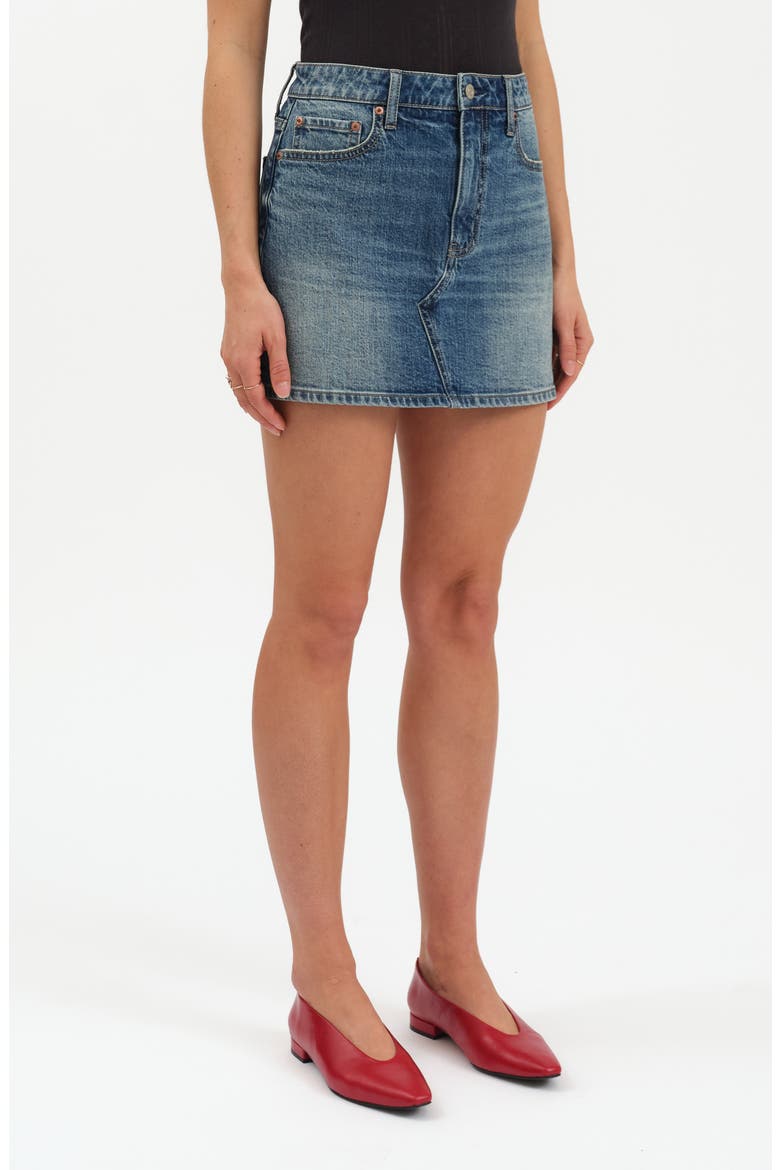 Malibu Denim Miniskirt, Alternate, color, DREAM DATE
