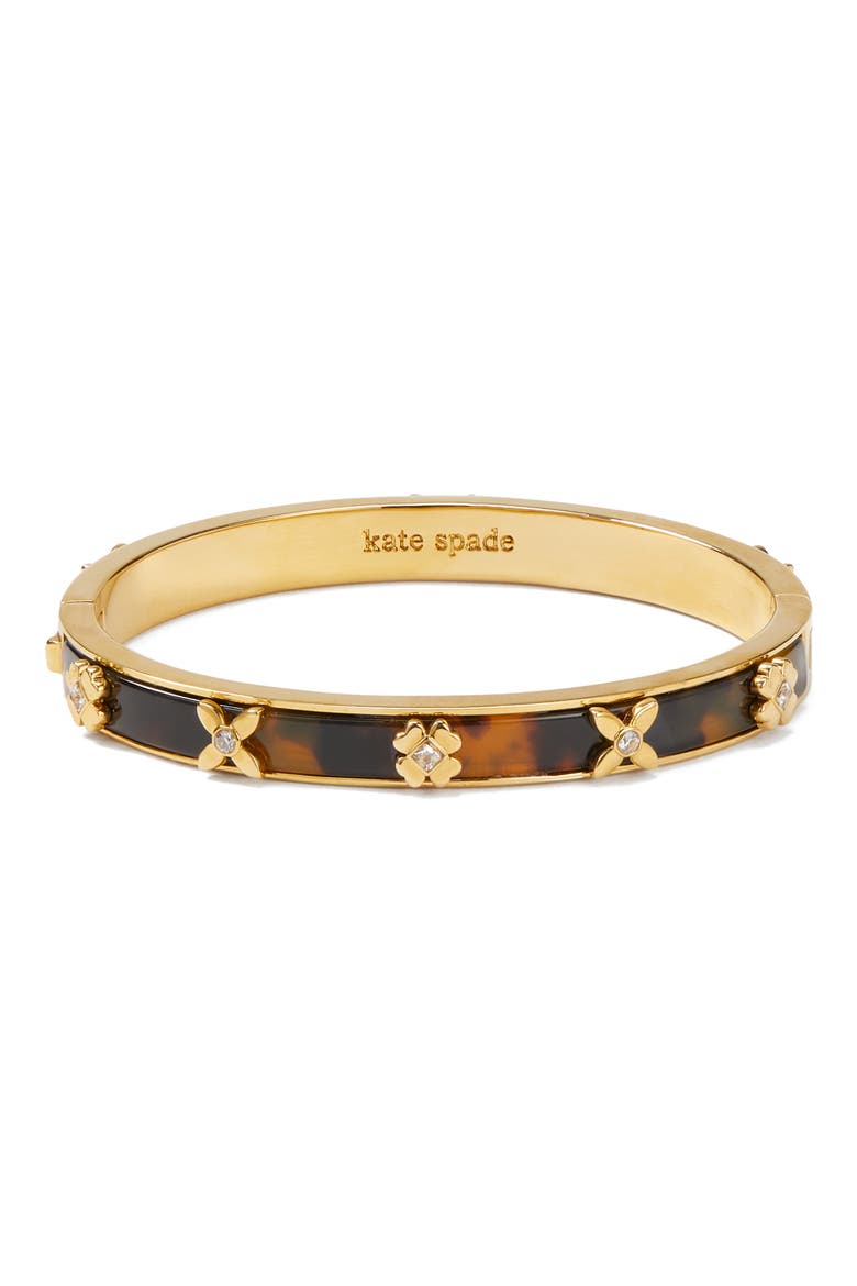 Breeze Along Hinged Slim Bangle Bracelet, Main, color, GOLD/ TORTOISE