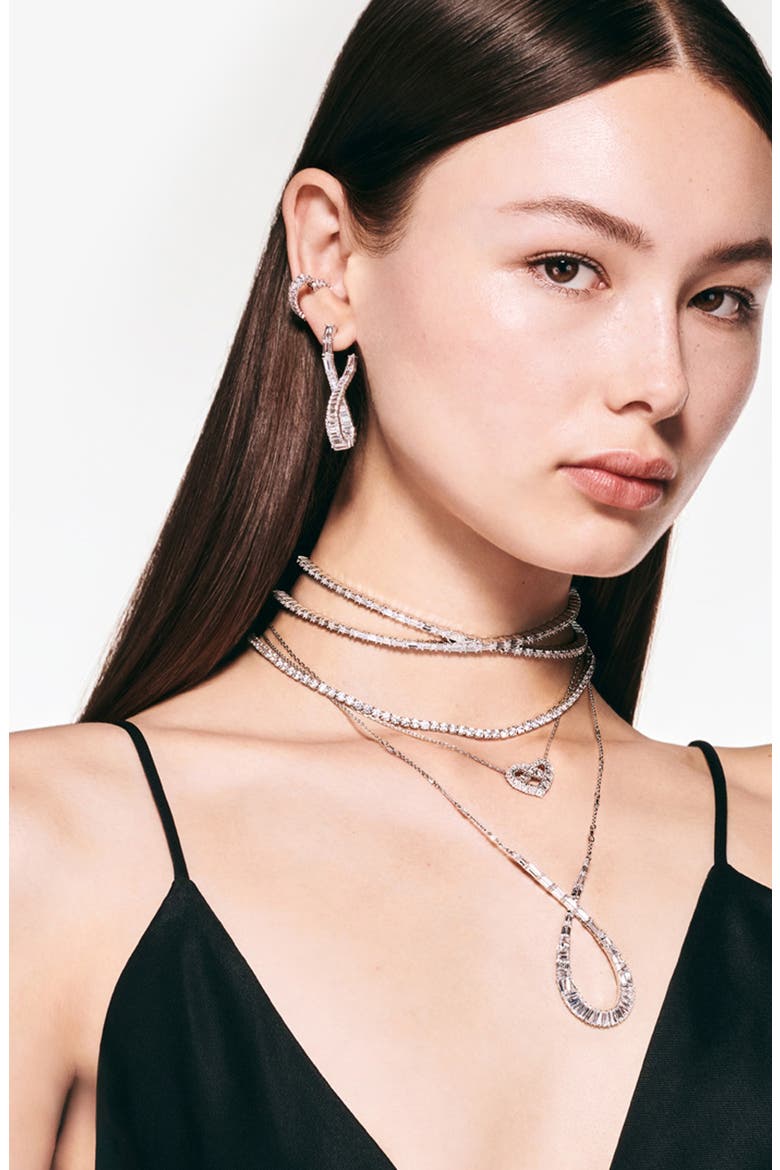 Hyperbola Drop Earrings, Alternate, color, SILVER