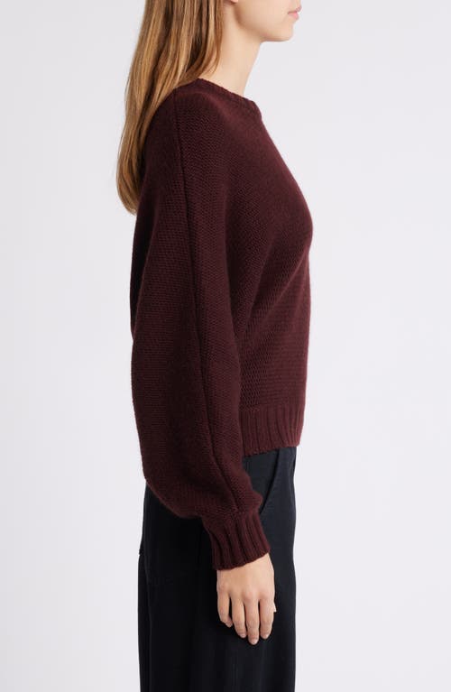 Frame Crewneck Dolman Sleeve Wool Blend Sweater In Burgundy