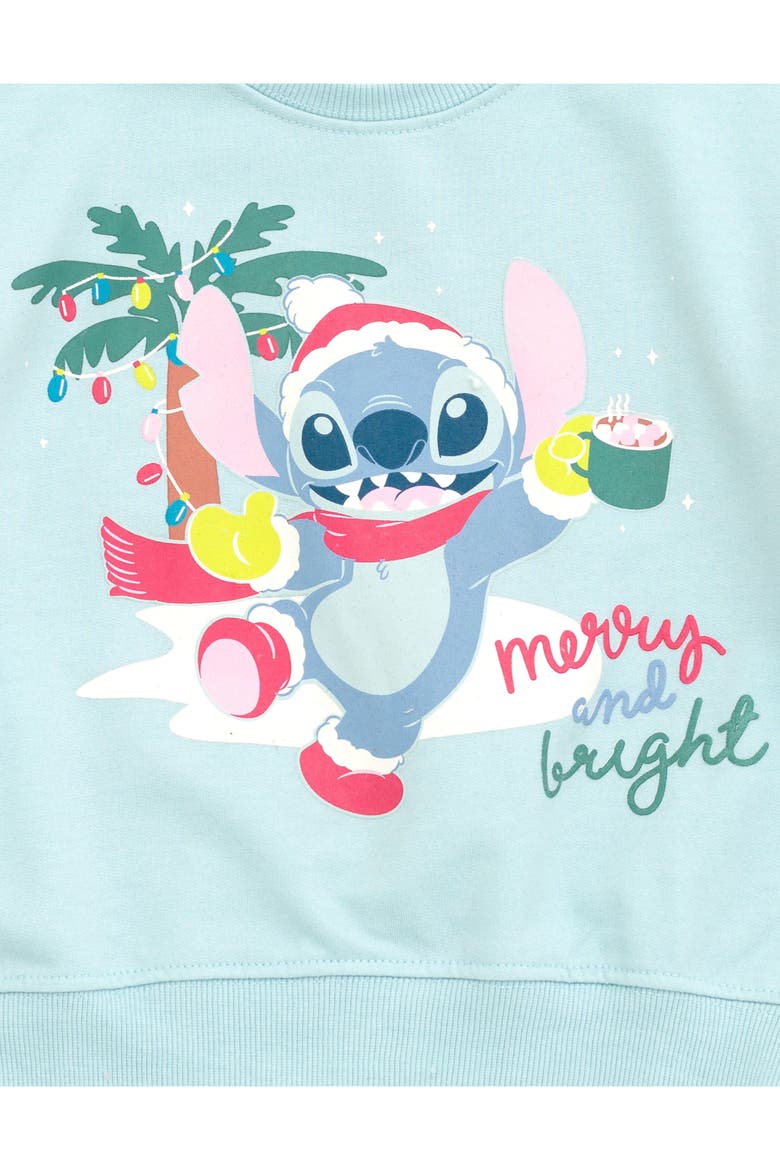 Lilo & Stitch Holiday 2-Piece Fleece Sweatshirt and Pants Set, Alternate, color, Stitch Light Blue