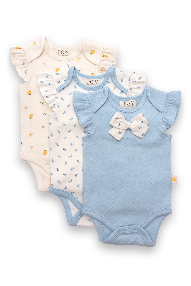 3-Pack Assorted Bodysuits, Main, color, BLUE MULTI