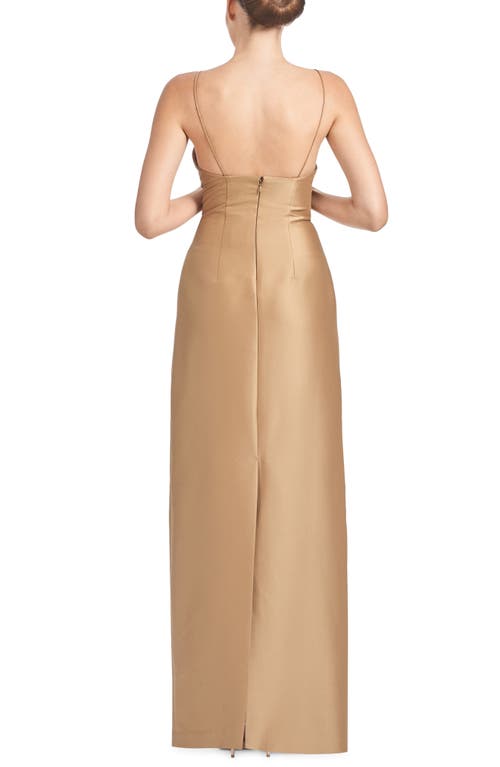 Sachin & Babi Embellished Pryce Gown In Chestnut Gold