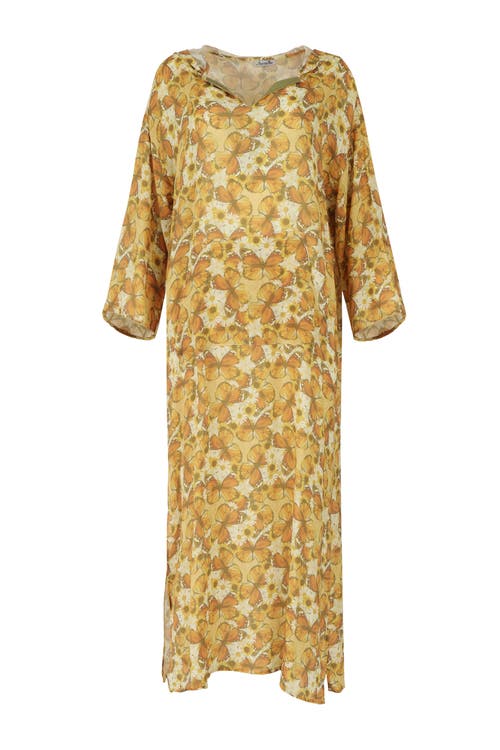Henelle Hooded Kaftan In Laurel Canyon