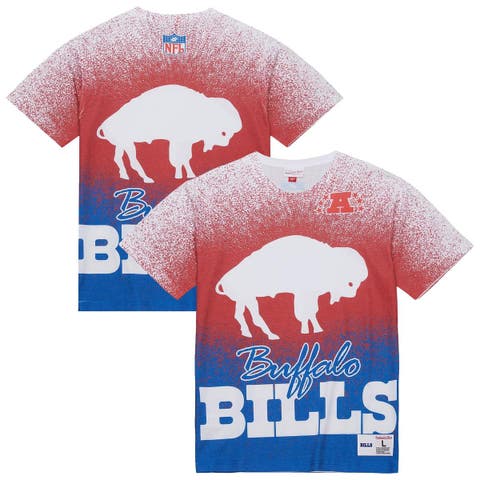 Men's Mitchell & Ness  White Buffalo Bills Team Burst Vintage Logo T-Shirt