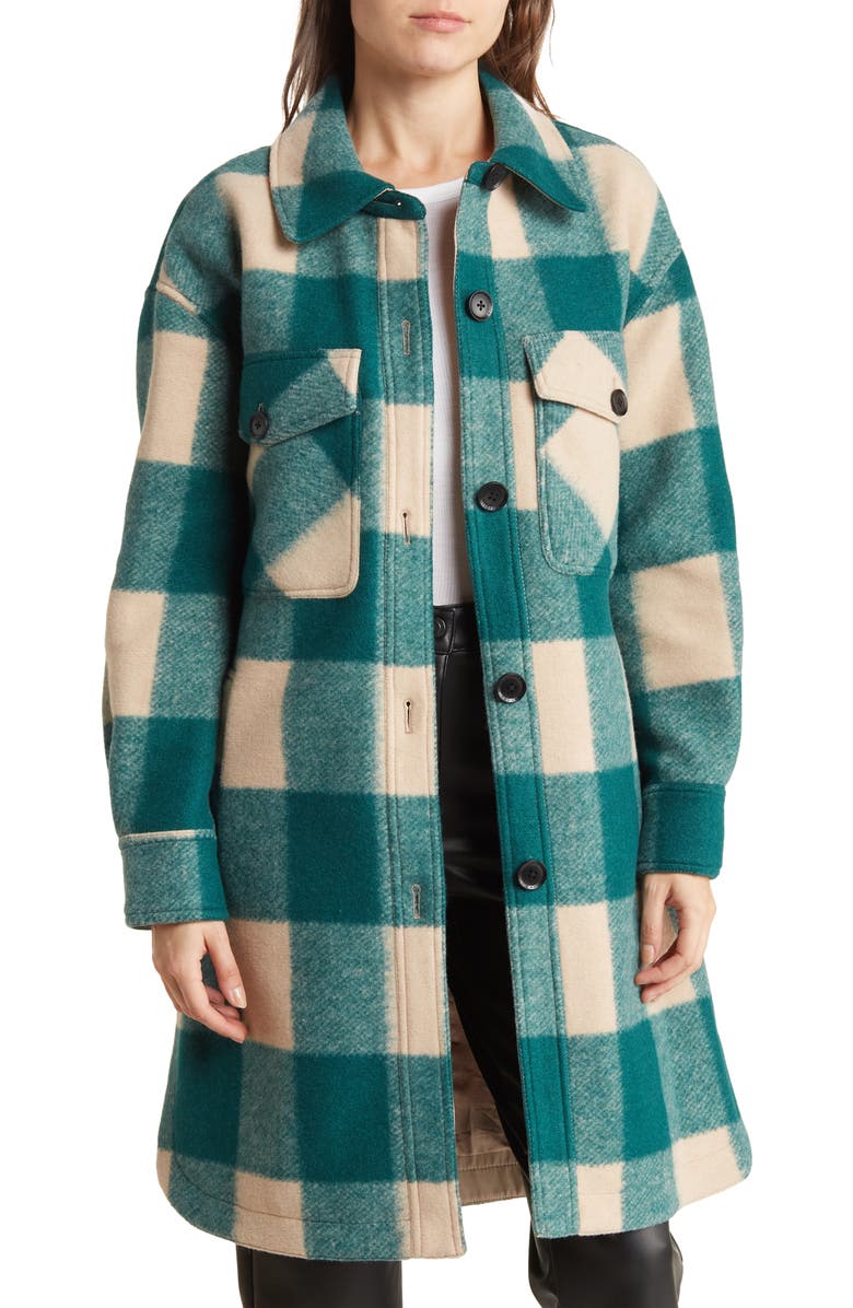 BCBGeneration Buffalo Check Shirt Jacket, Main, color, 