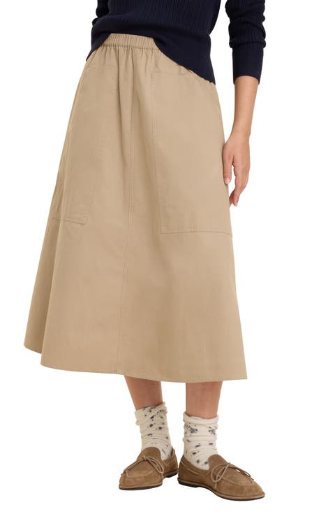 Cotton Twill Cargo Skirt