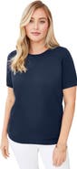 Jessica London Fine Gauge Crewneck Knit Shell