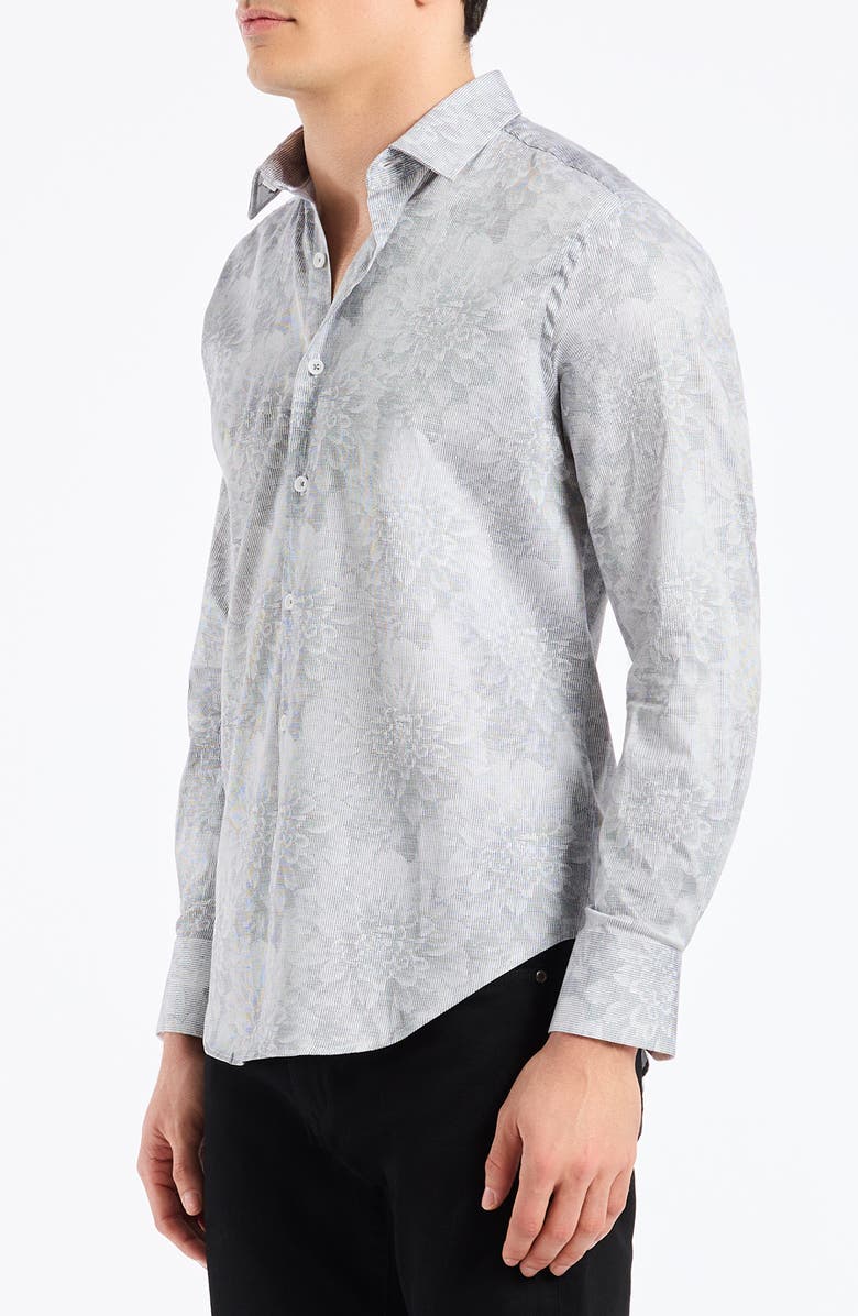 Robert Graham Lexington Floral Stretch Cotton Button-Up Shirt, Alternate, color, White