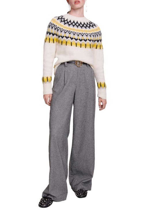 Maje Mamonix Fair Isle Metallic Sweater In Multi
