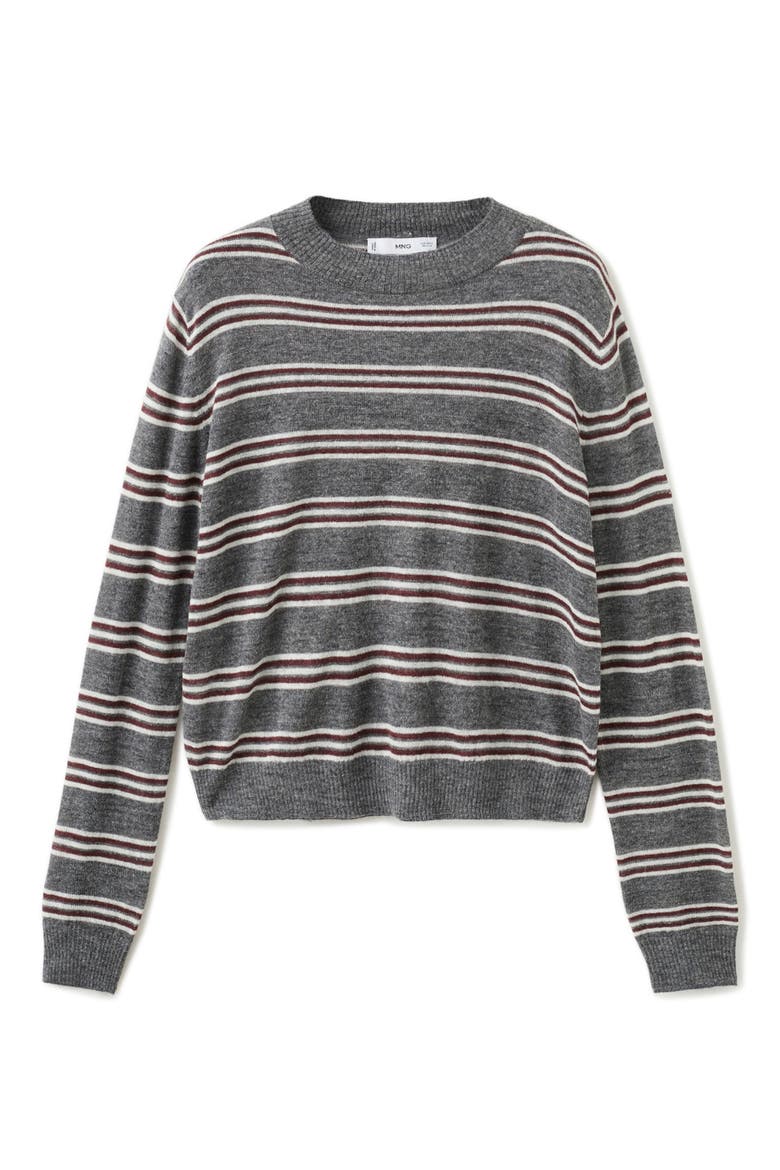 Stripe Crop Sweater, Alternate, color, MEDIUM HEATHER GREY