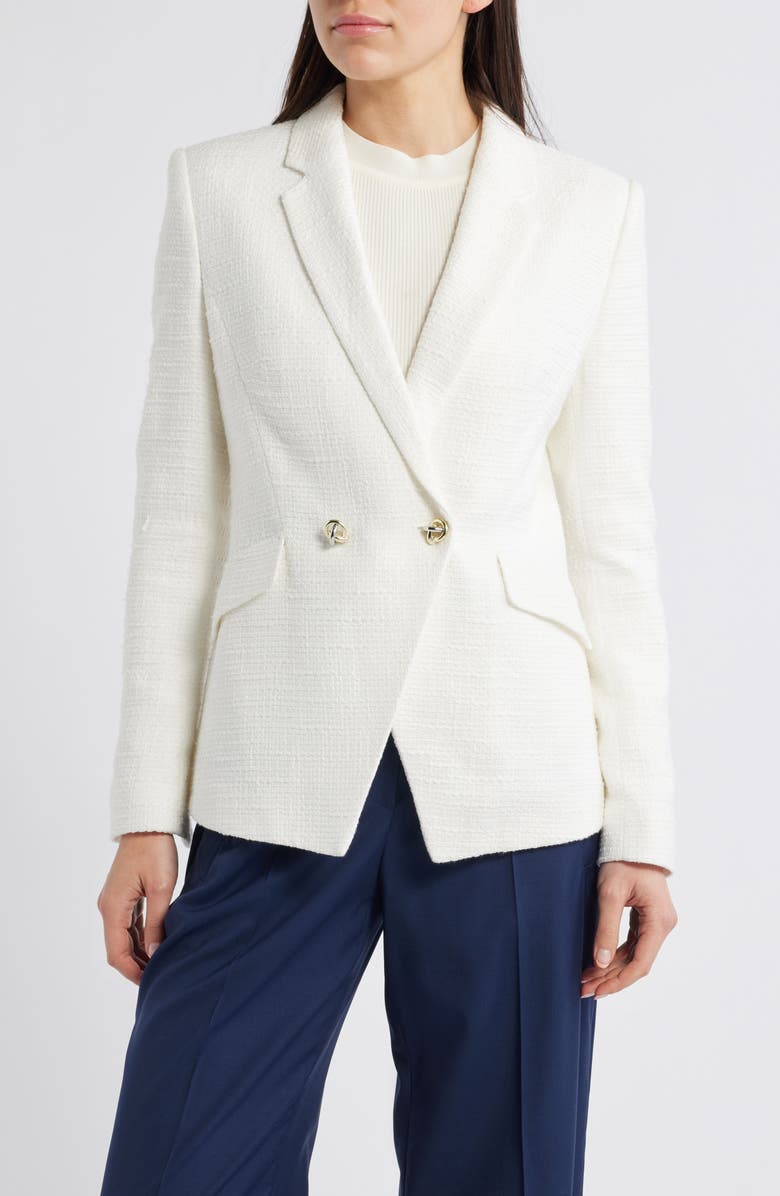 BOSS Jatawa Double Breasted Tweed Blazer, Alternate, color, Soft Cream