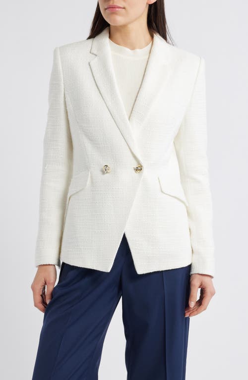 Hugo Boss Boss Jatawa Double Breasted Tweed Blazer In Soft Cream