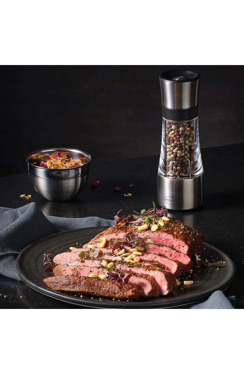 Rosle 7.1 Inch Stainless Steel and Acrylic Adjustable Spice Mill, Alternate, color, Silver