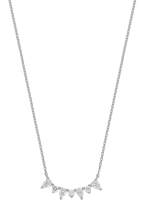 Maya Diamond Curved Bar Pendant Necklace