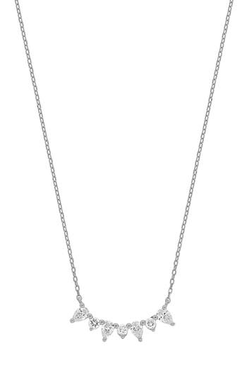 Bony Levy Maya Diamond Curved Bar Pendant Necklace In Silver