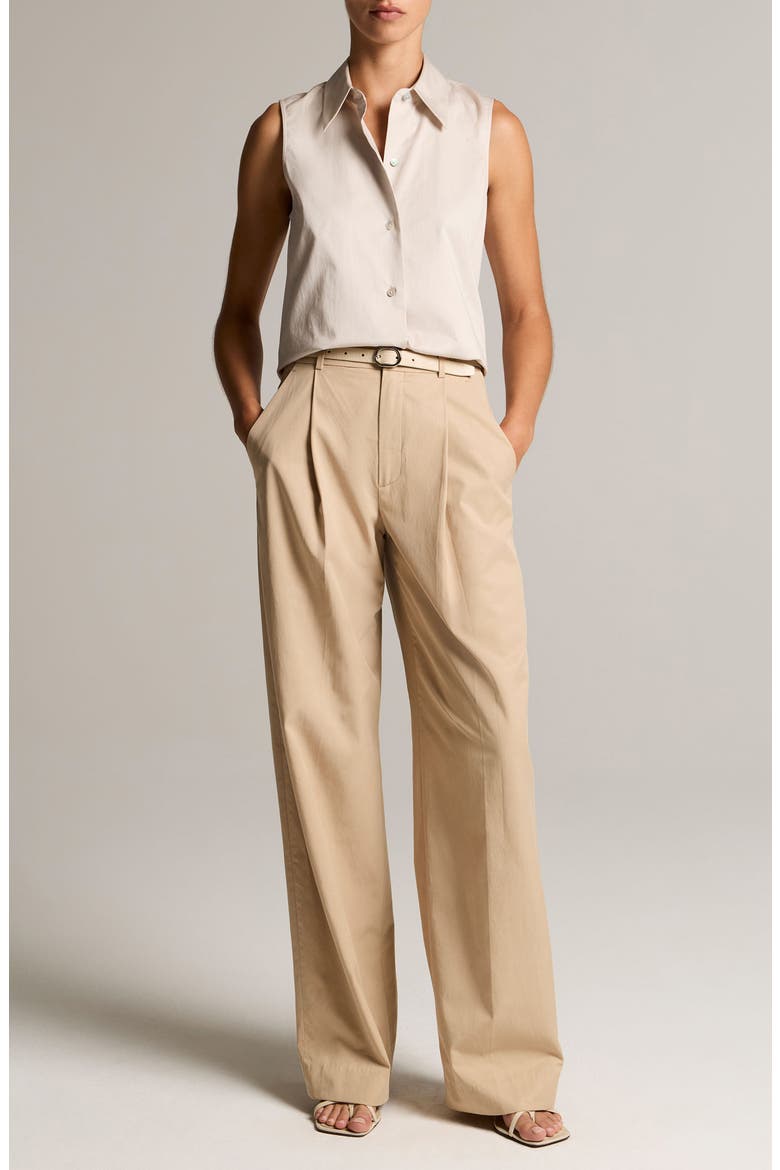 Sleeveless Button-Up Shirt, Alternate, color, OYSTER