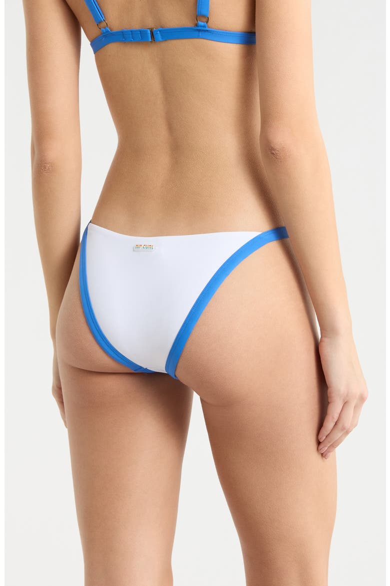 Surf Stripe Cheeky Bikini Bottoms, Alternate, color, WHITE