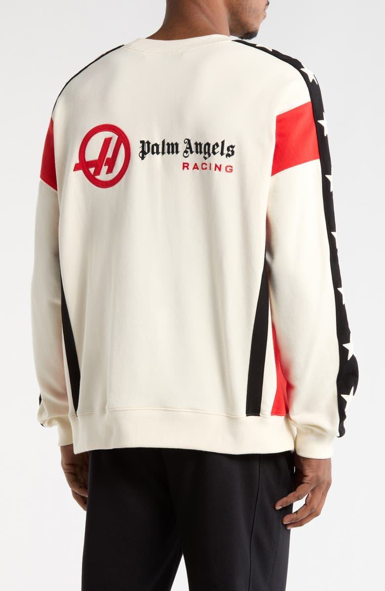Palm Angels Embroidered Logo Sweatshirt, Alternate, color, White/Black