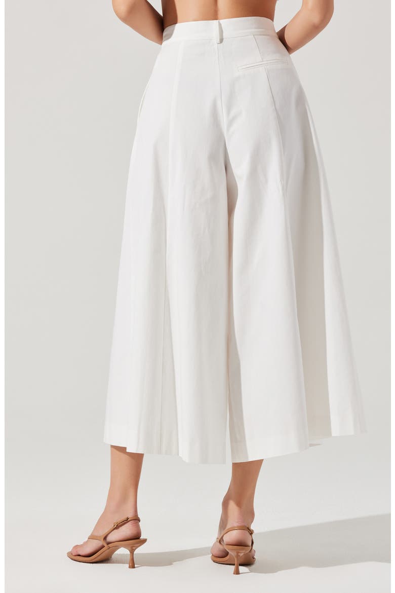 Rowen Pleated Cotton Culottes, Alternate, color, WHITE