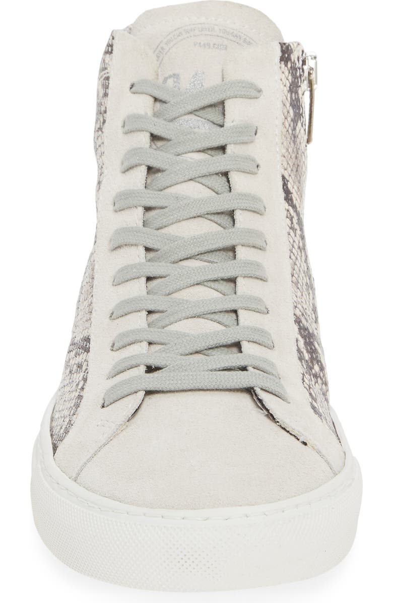 P448 Star Snakeskin Embossed Leather High Top Sneaker, Alternate, color,
