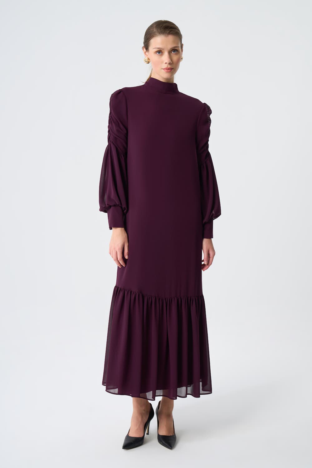 Draped Chiffon Dress