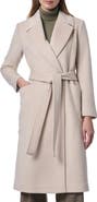 Bernardo Belted Wool Blend Longline Coat