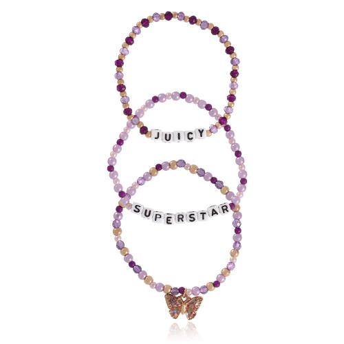 Juicy Couture Kids Kids "juicy Superstar" Beaded Bracelet Set In Pink