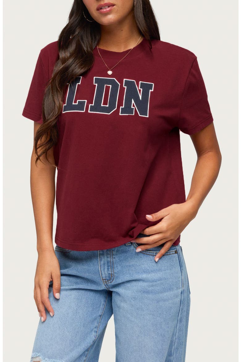 LDN Graphic T-Shirt, Main, color, BURGUNDY
