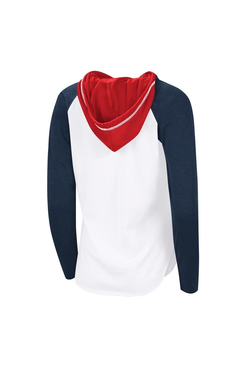 G-III 4HER BY CARL BANKS Women's G-III 4Her by Carl Banks White Columbus Blue Jackets VIP Raglan Long Sleeve Hoodie T-Shirt, Alternate, color, White